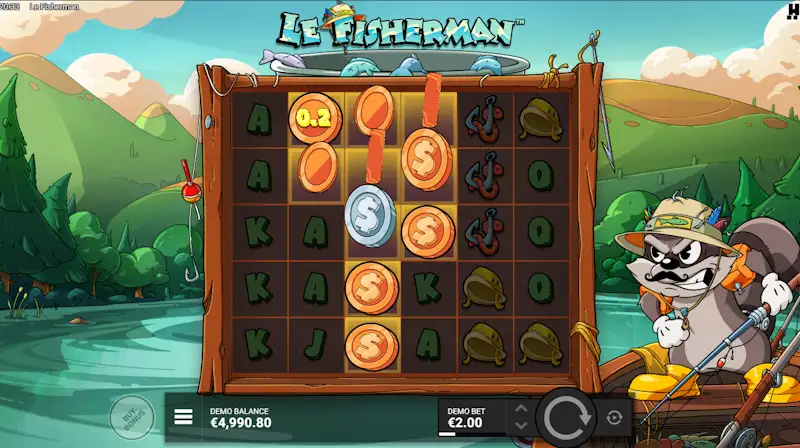 Round flow in Le Fisherman: bet, spin, and payout